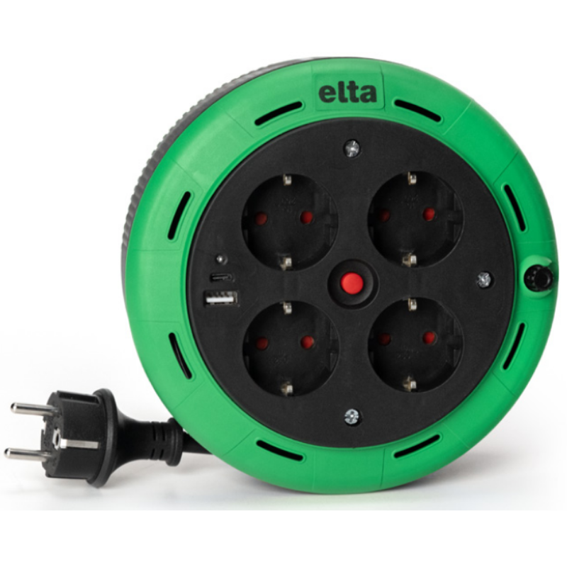 Elta Makaralı Uzatma Kablosu 5m(El Tipi)